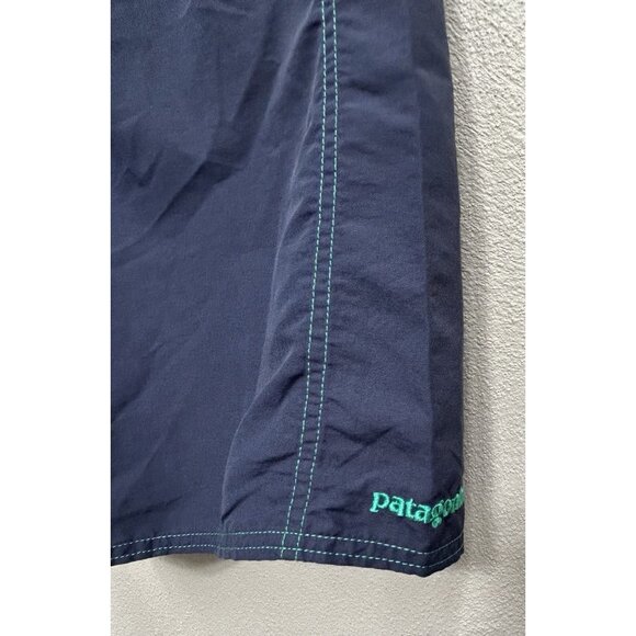 PATAGONIA Board Shorts Mens 35 WAVEFARER 10” Inseam Green Blue Swim Beach Trunks - Picture 3 of 8